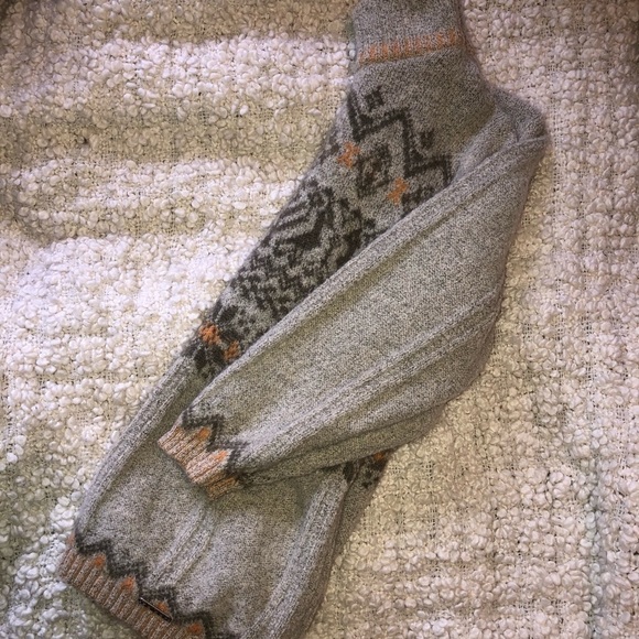 VINTAGE Wool Printed Grandpa Turtleneck Sweater S - Picture 4 of 7